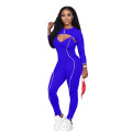 Womens Sexy Bodycon Long Sleeve Jumpsuit 2 Piece Jumpsuits for Women